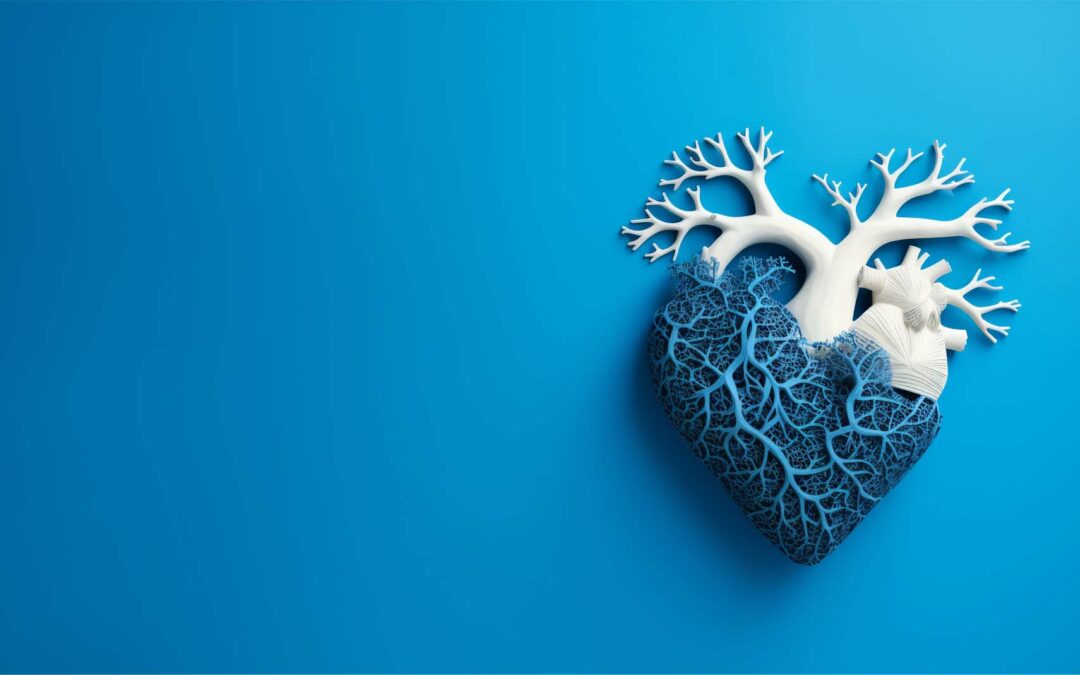 a heart on a blue background